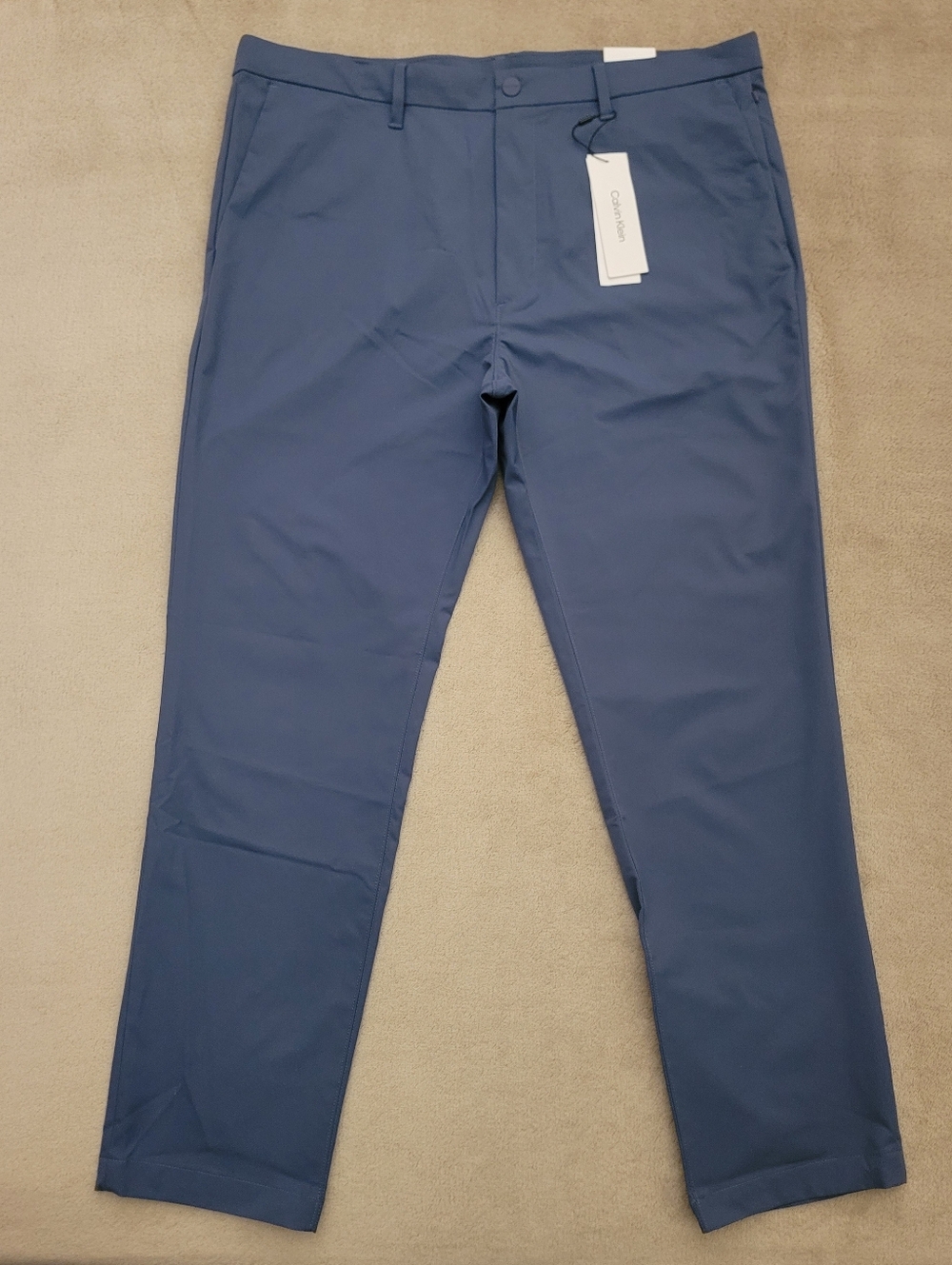 Calvin Klein Men's Blue Tech Slim Signature Chino Pants Size W38